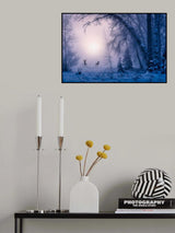 The shadow of deer in the morning fog Poster och Canvastavla