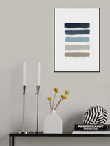 Blue & Taupe Stripes Poster och Canvastavla