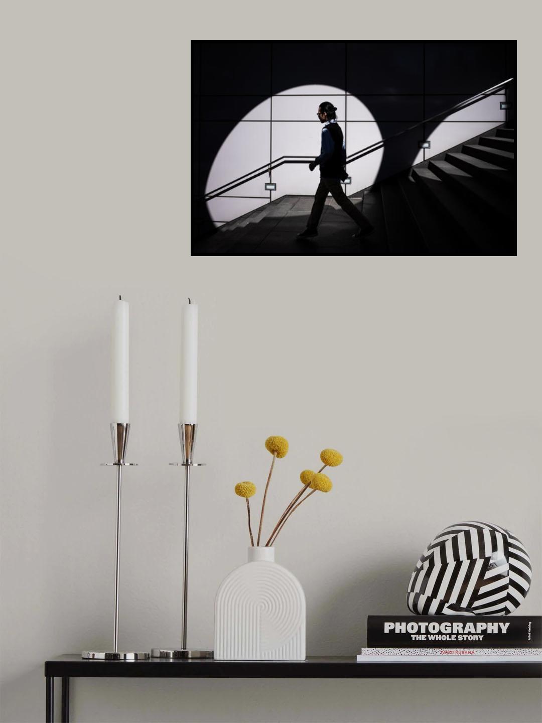 Spotlights on the stairs Poster och Canvastavla