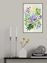 Culinary herbs in vintage gray Poster och Canvastavla