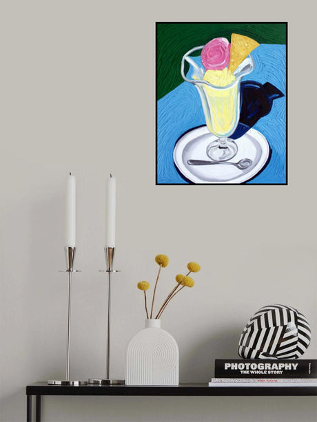 Raspberry and Vanilla Ice Cream Poster och Canvastavla