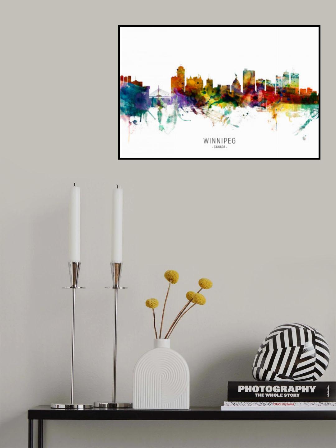 Winnipeg Canada Skyline Poster och Canvastavla