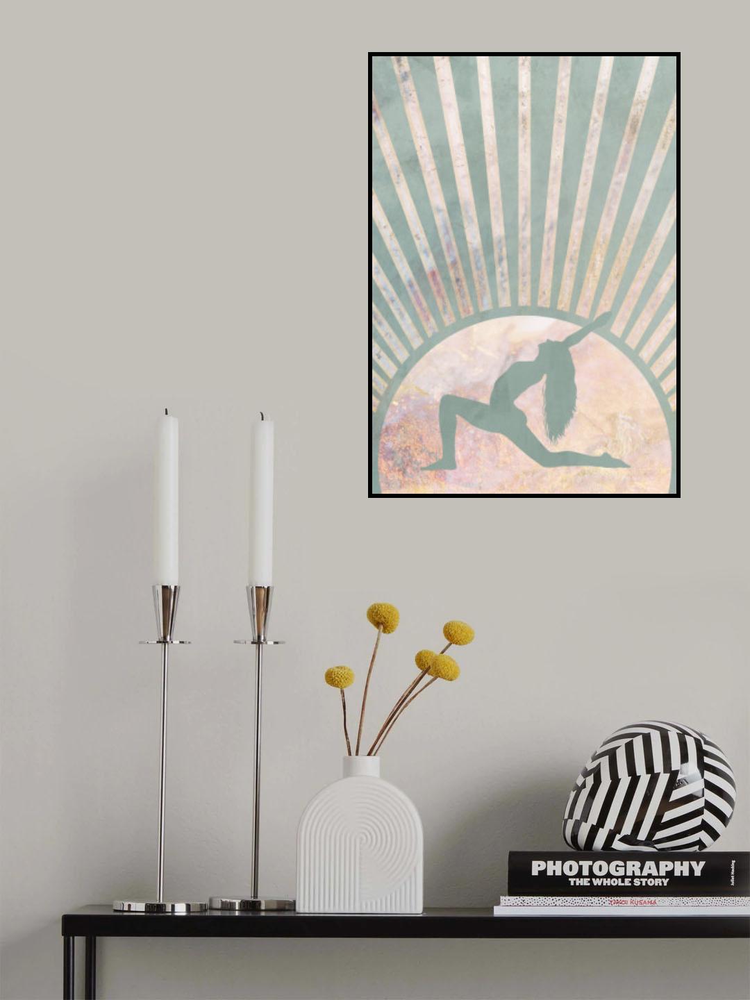 Yoga Boho Sun Rise Green 6 Poster och Canvastavla