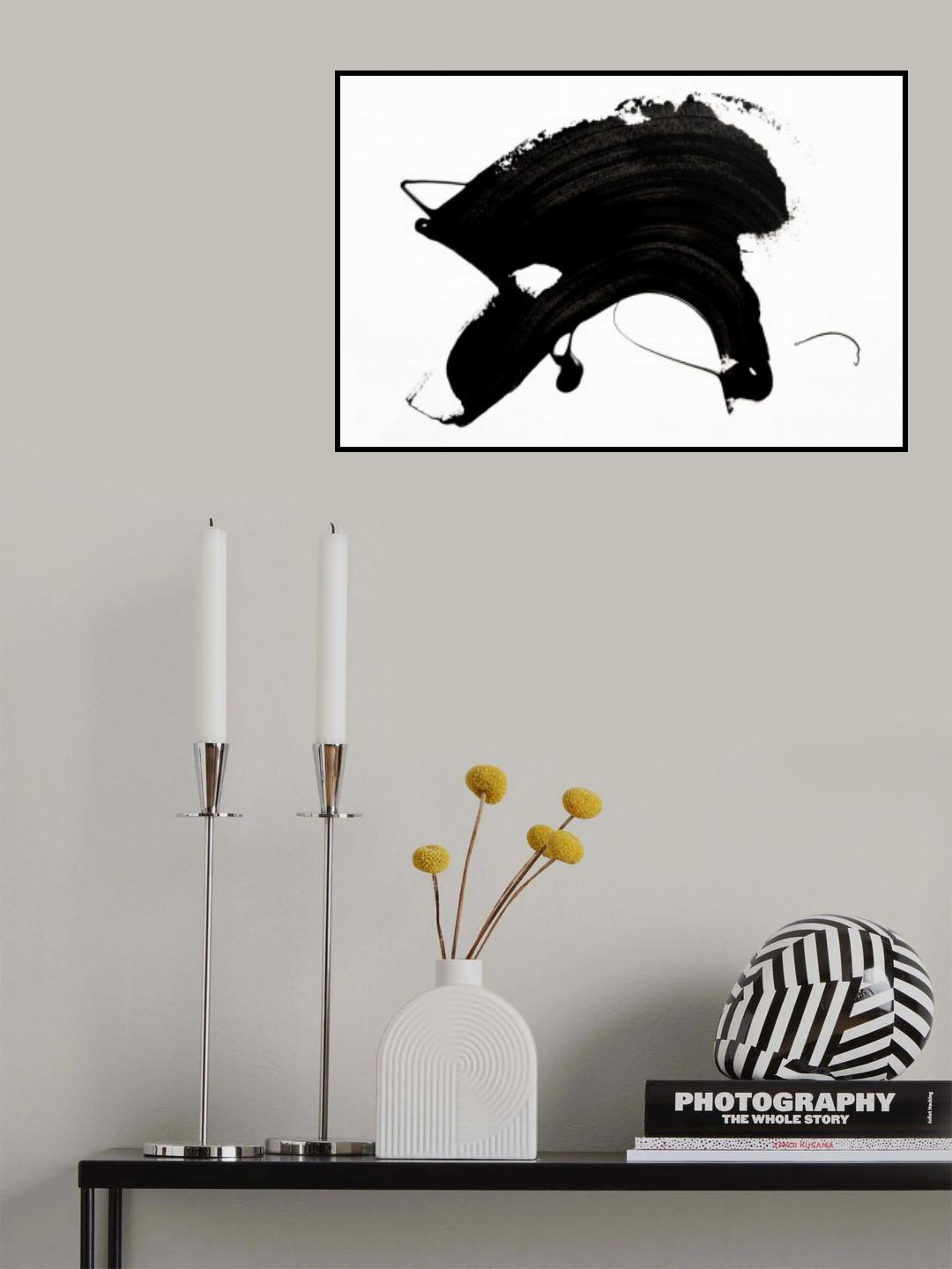 Black Abstract Stroke Poster och Canvastavla