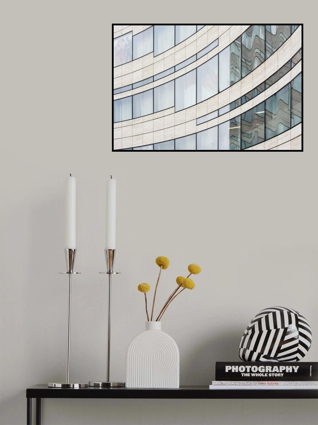 Curved lines and reflection Poster och Canvastavla