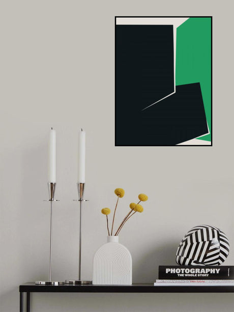Green and Black Plain Abstract Poster och Canvastavla