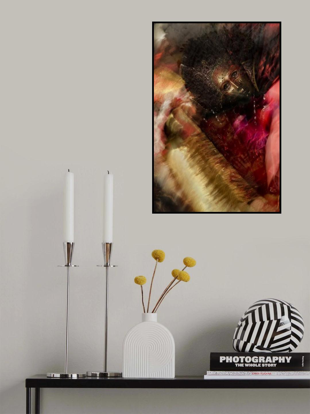 Gold in red Poster och Canvastavla