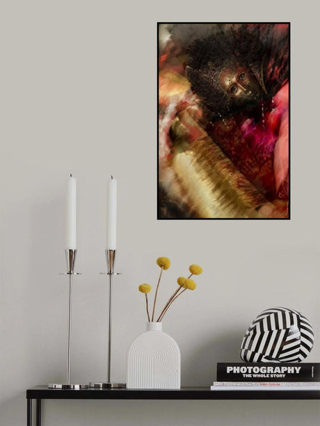 Gold in red Poster och Canvastavla