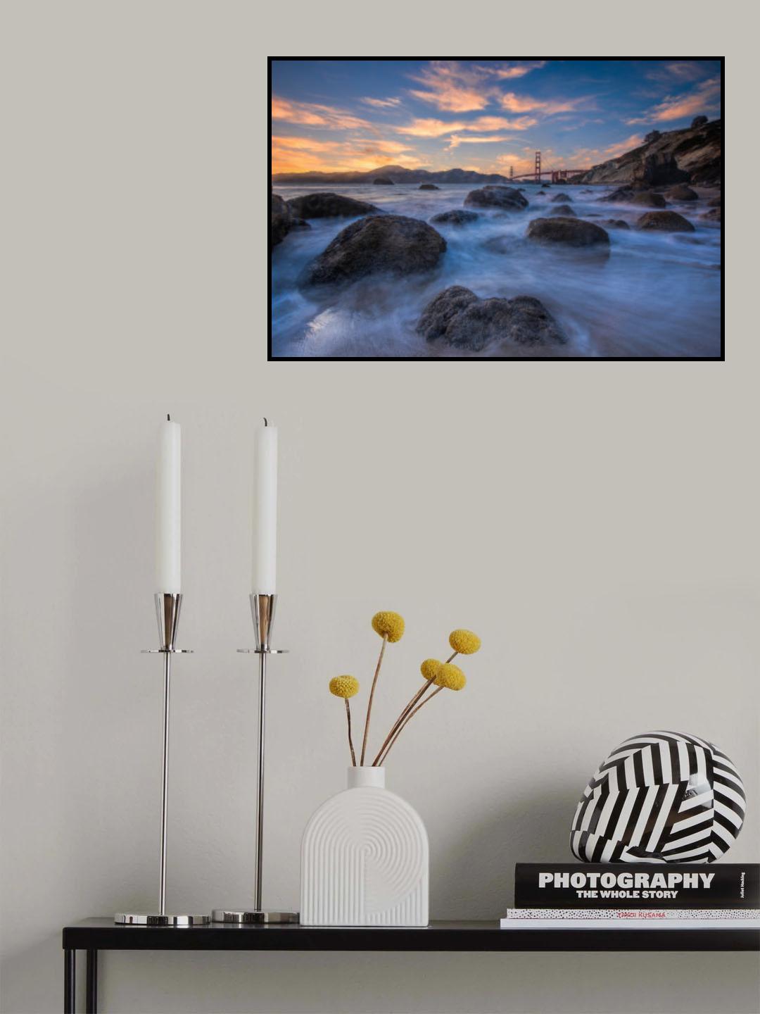 Golden Gate Bridge Sunset Poster och Canvastavla