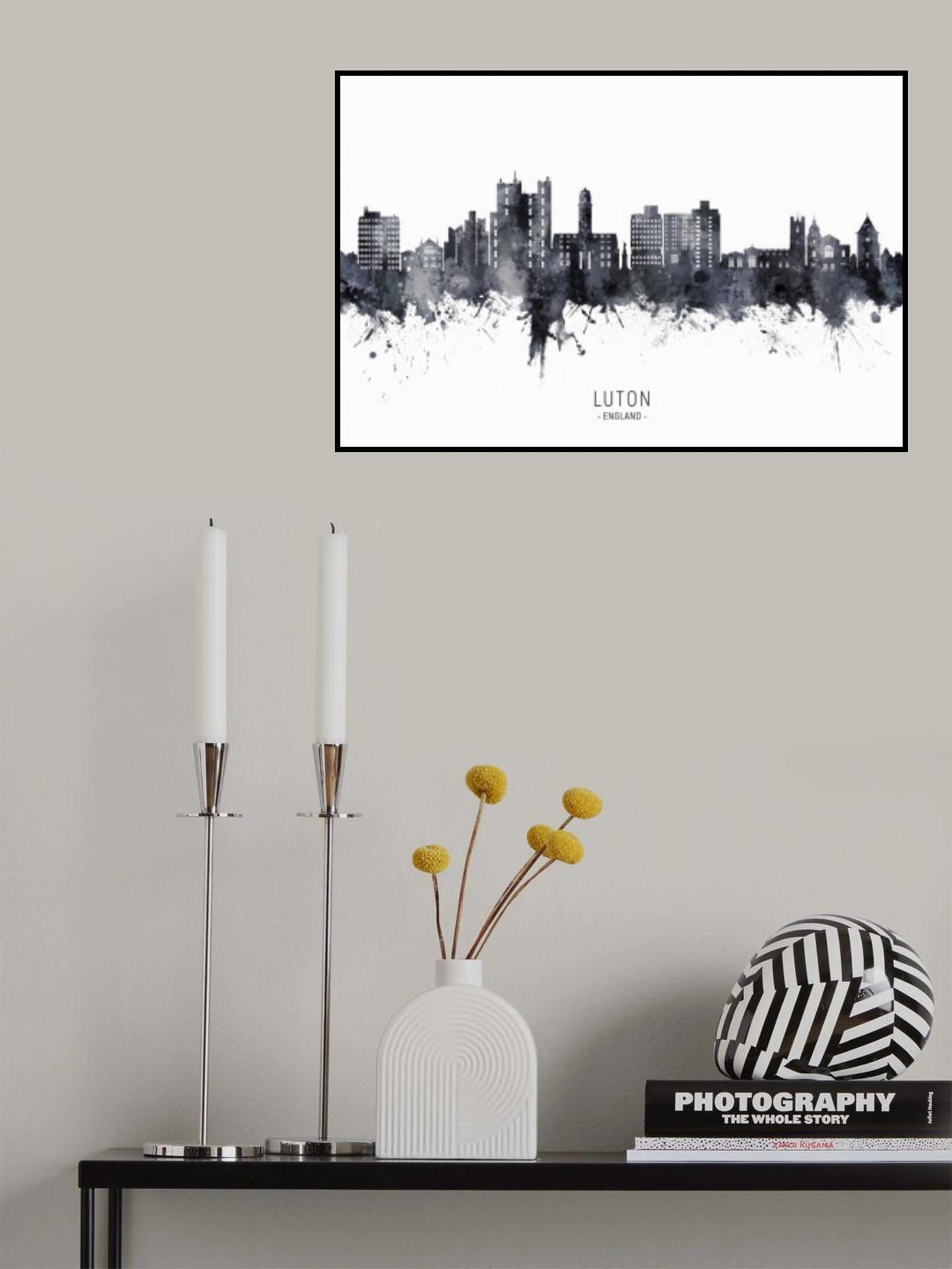 Luton England Skyline Poster och Canvastavla