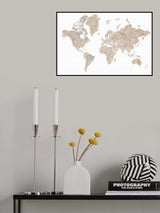 Abey world map no labels Poster och Canvastavla