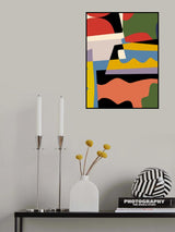 Abstract Color Block Collage Poster och Canvastavla