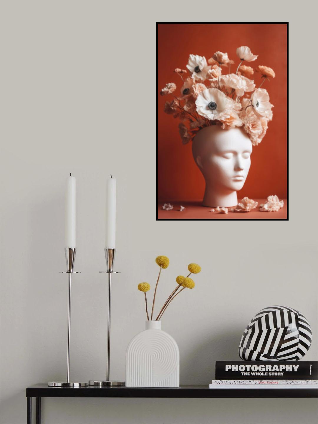 White Head Vase Poster och Canvastavla