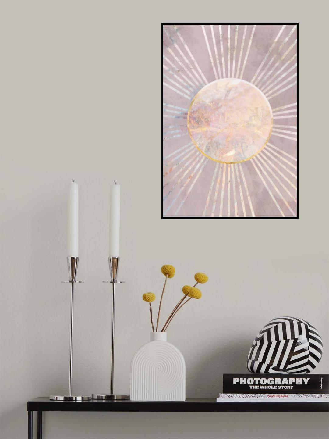 Pink Sun Rays Poster och Canvastavla