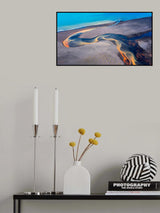 Aerial Serenade of Colorful Creeks Meeting the Sea Poster och Canvastavla
