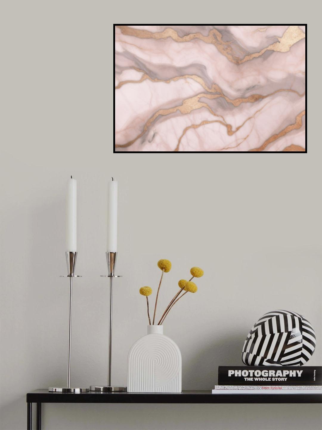 Marble Elegance Rose Gold Poster och Canvastavla