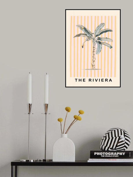 Pink and Yellow Palm Tree Poster och Canvastavla
