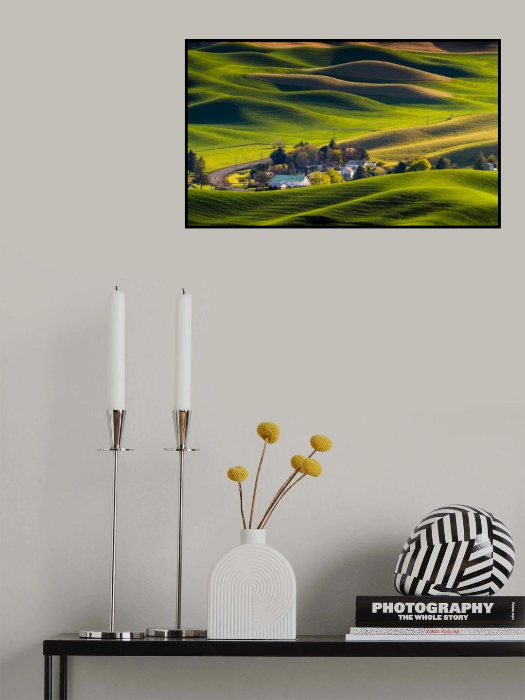 Houses in the Farm Land Poster och Canvastavla