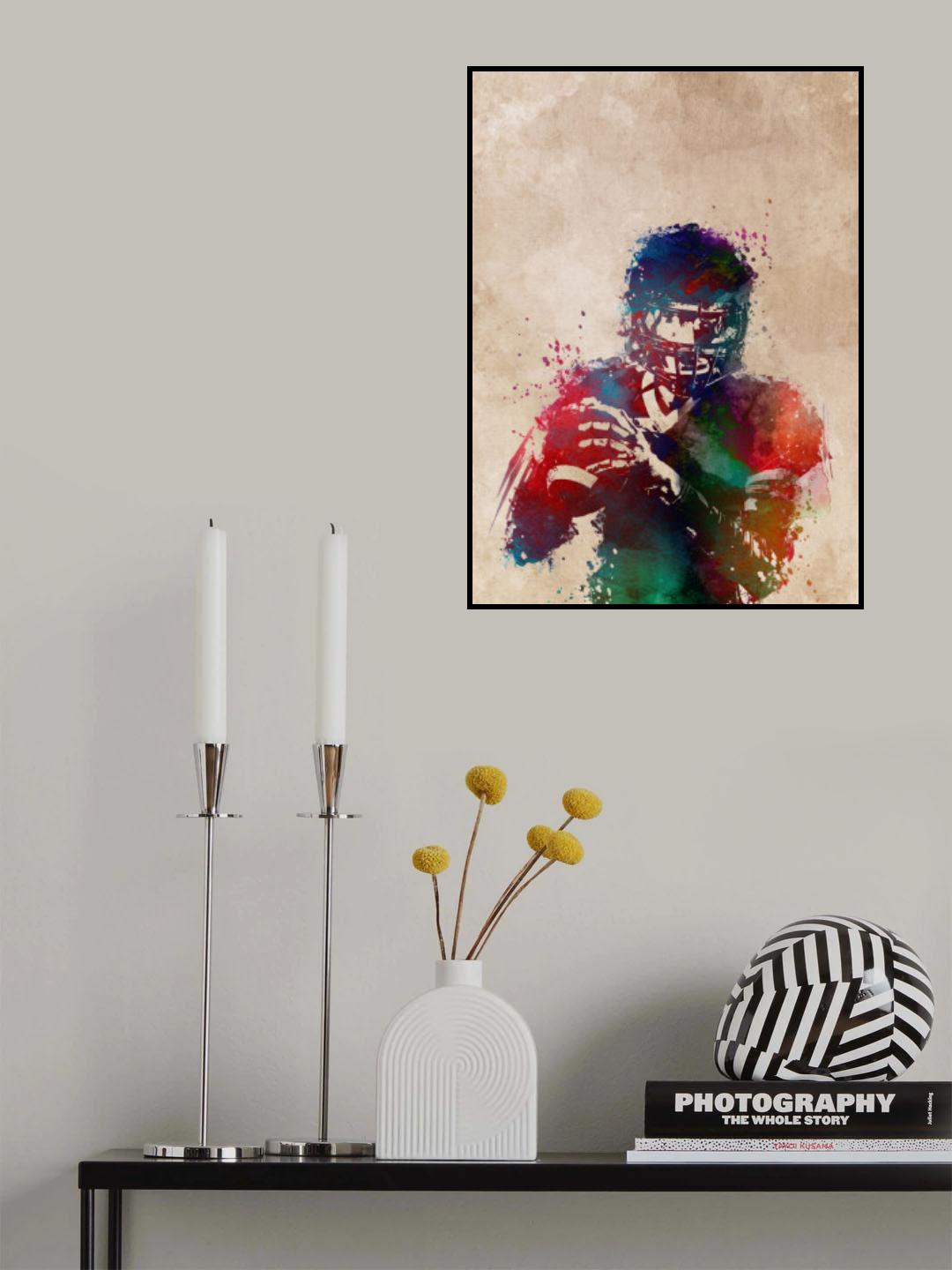 American Football Player Sport Art 4 Poster och Canvastavla