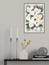 Dara bouquet with leaves and peonies Poster och Canvastavla