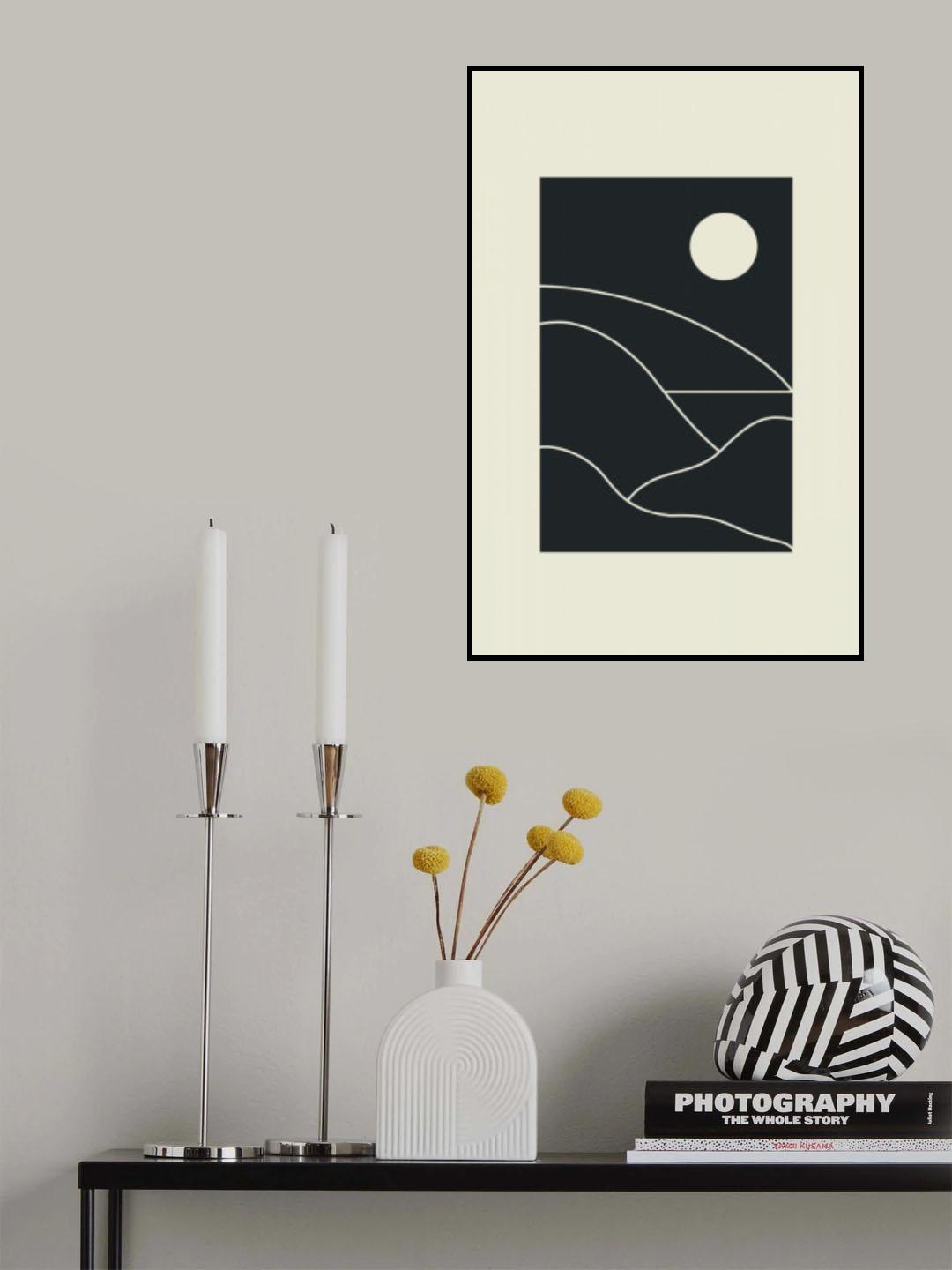 Black Minimal Mountains #1 Poster och Canvastavla