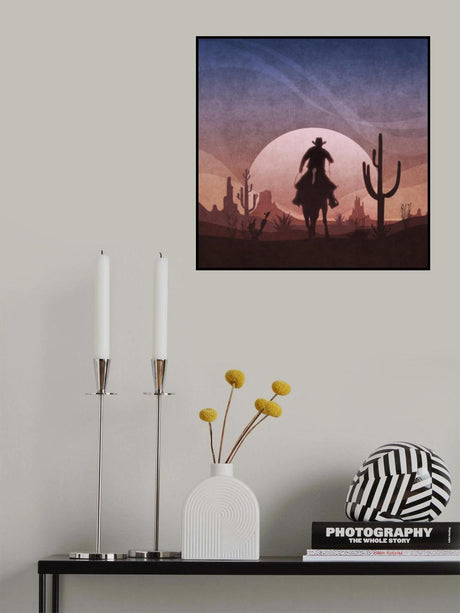 Cowboy Sunset Poster och Canvastavla