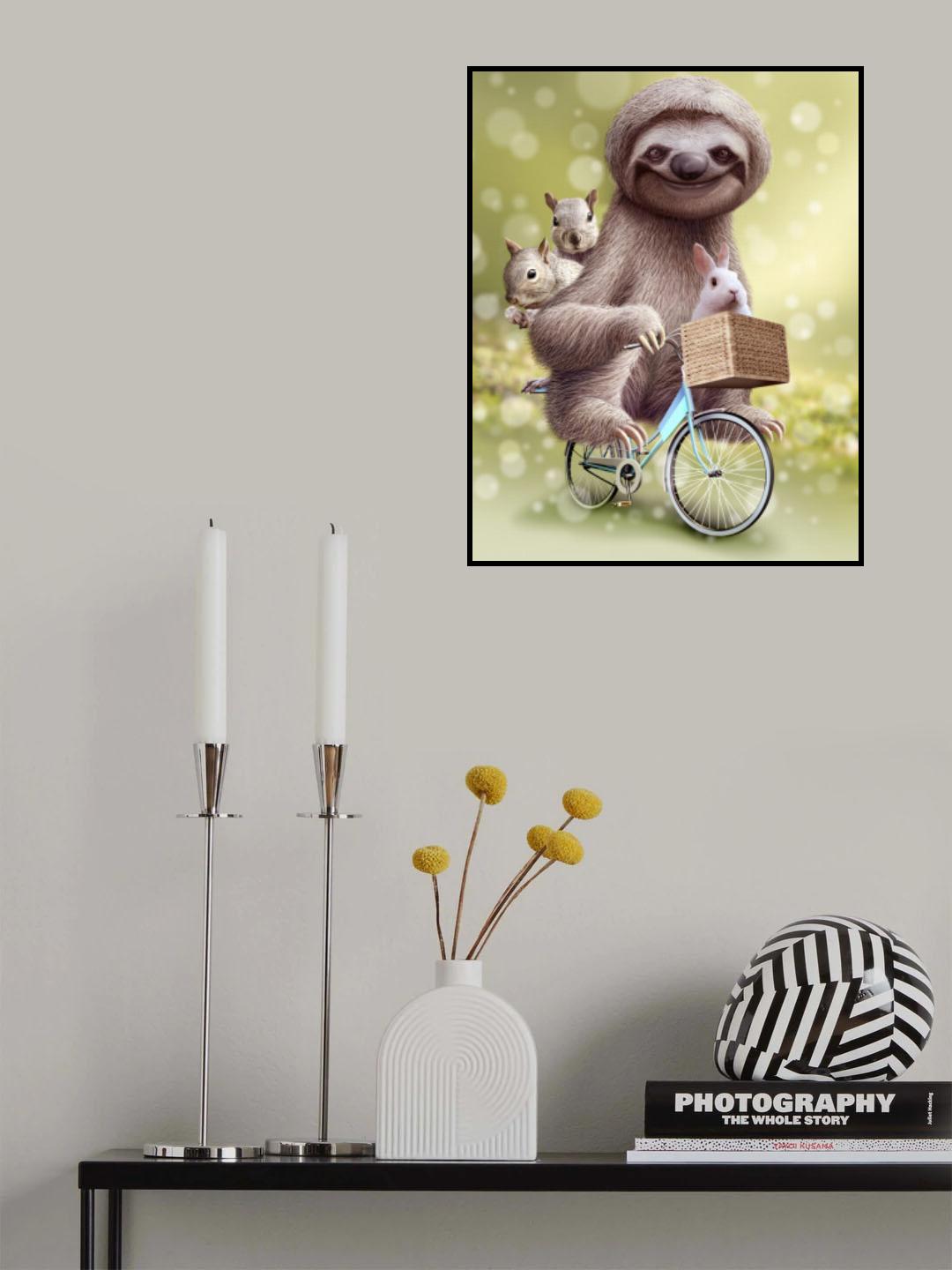 SLOTH GO RIDING Poster och Canvastavla
