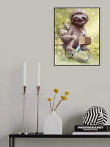 SLOTH GO RIDING Poster och Canvastavla
