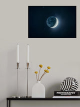 Waxing Crescent with the Earthshine Poster och Canvastavla