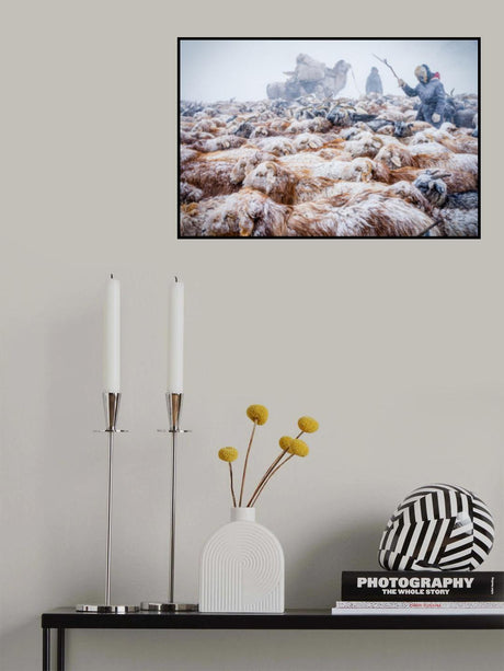 WInter migration and snow blizzards Poster och Canvastavla