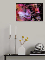 Holi Drummers in Barsana Poster och Canvastavla