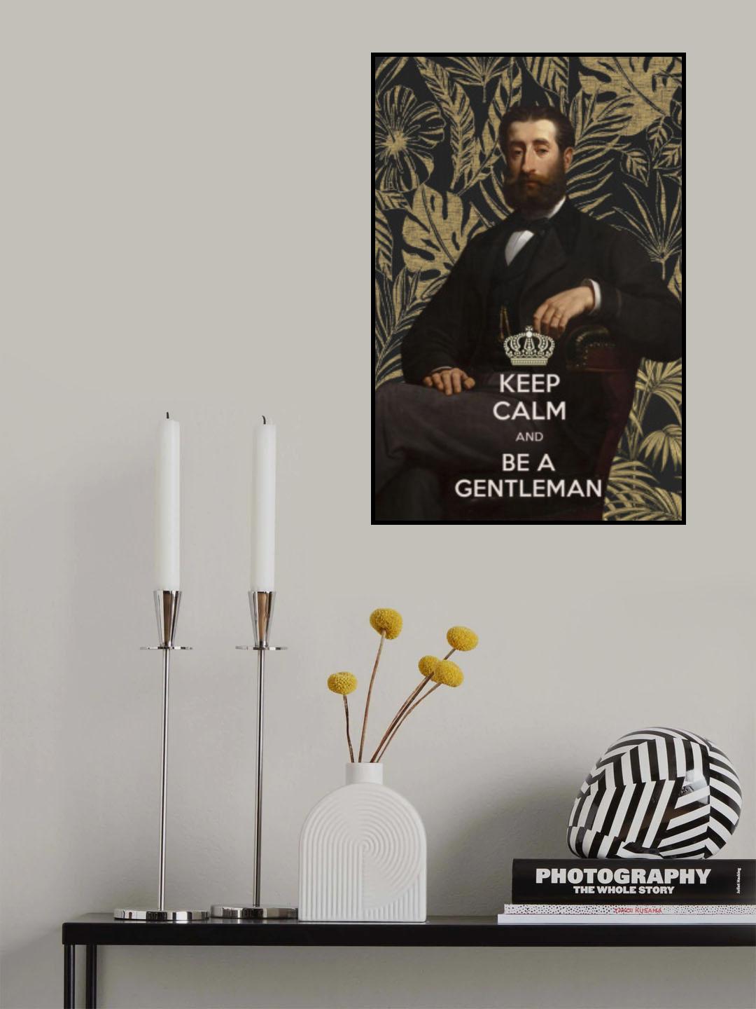 Keep Calm and Be a Gentleman Poster och Canvastavla