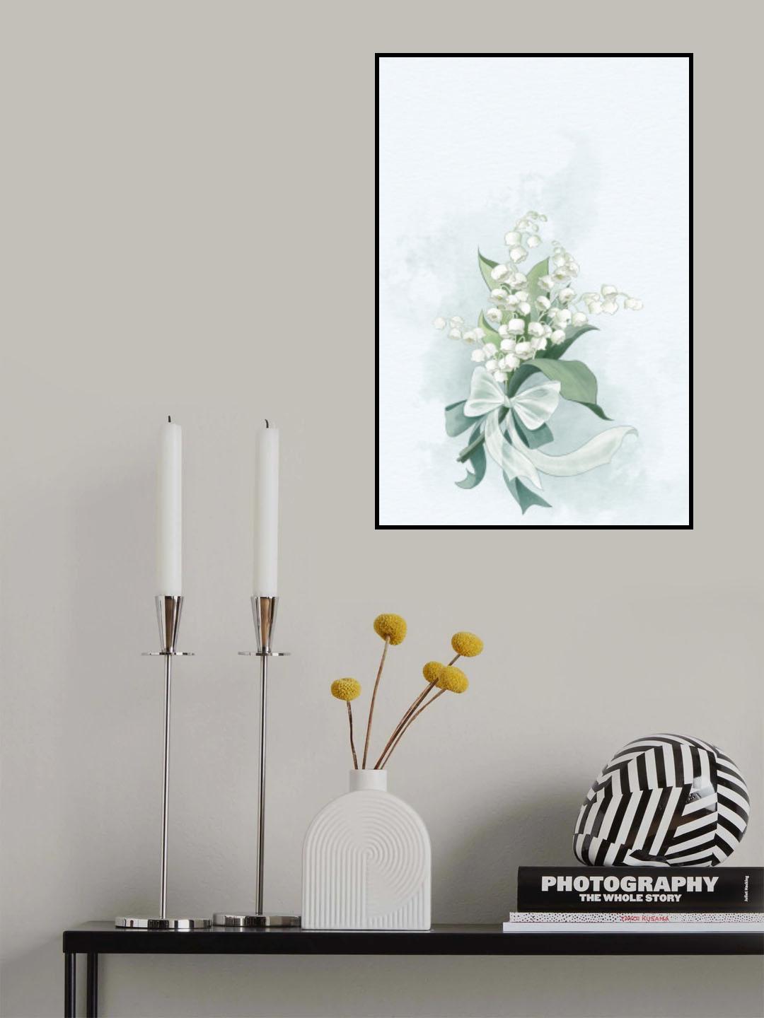 White bell flowers lock Poster och Canvastavla