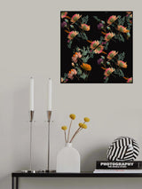 Wall Mural Pattern 2 3061 Black Poster och Canvastavla