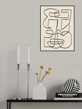 Warm Abstract Line Art Poster och Canvastavla