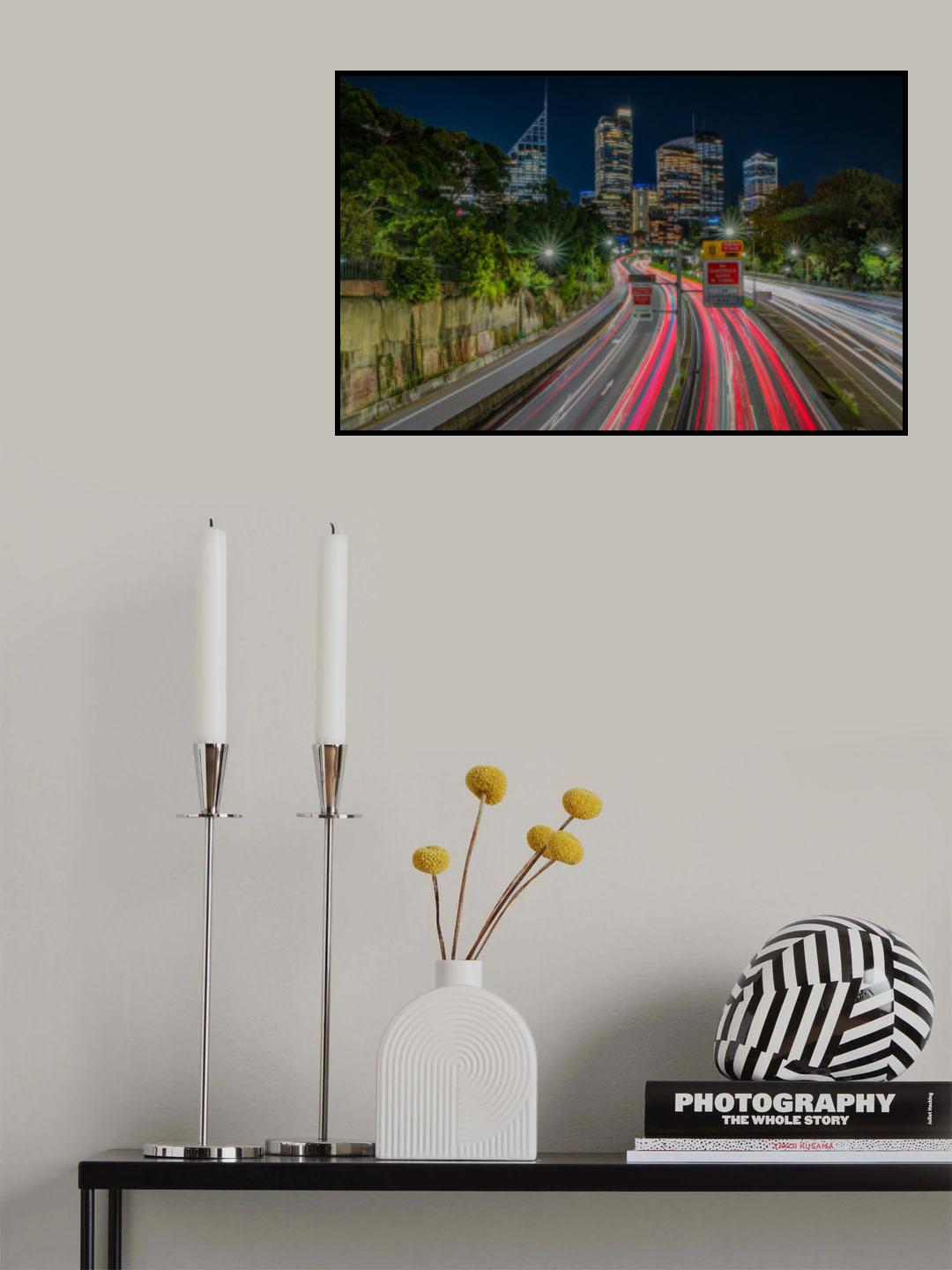 Light Trails Poster och Canvastavla
