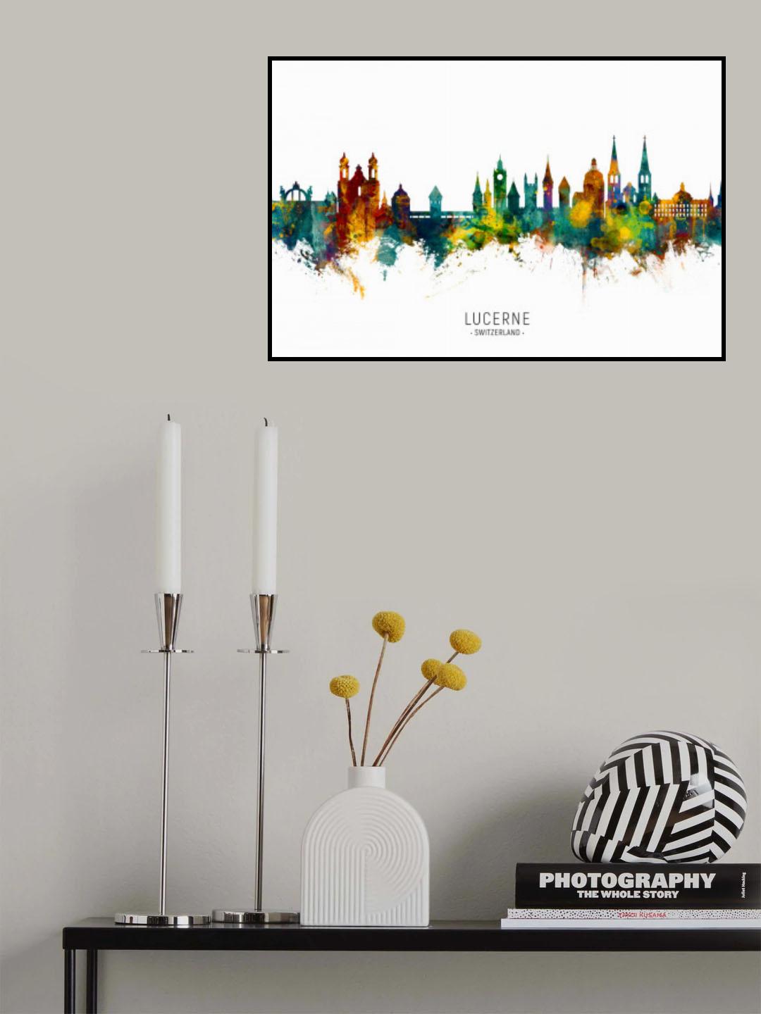 Lucerne Switzerland Luzern Skyline Poster och Canvastavla