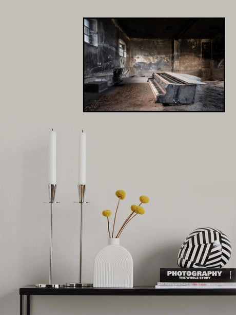 Piano in Burned Garage Poster och Canvastavla