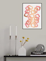 Gold Pink Rectangle Chain Poster och Canvastavla