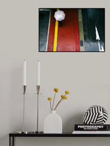 The red sidewalk and a white umbrella Poster och Canvastavla