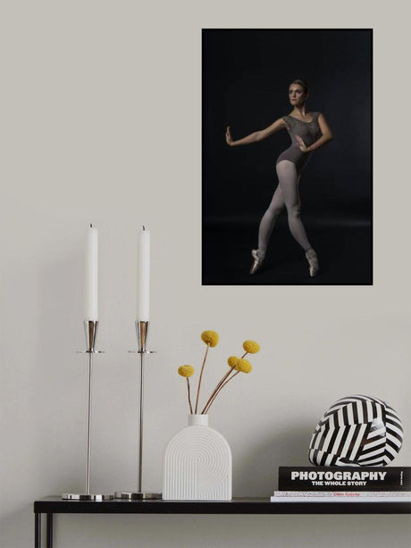 dance with the invisible man. a ballerina on punts does by moving her bent arms Poster och Canvastavla
