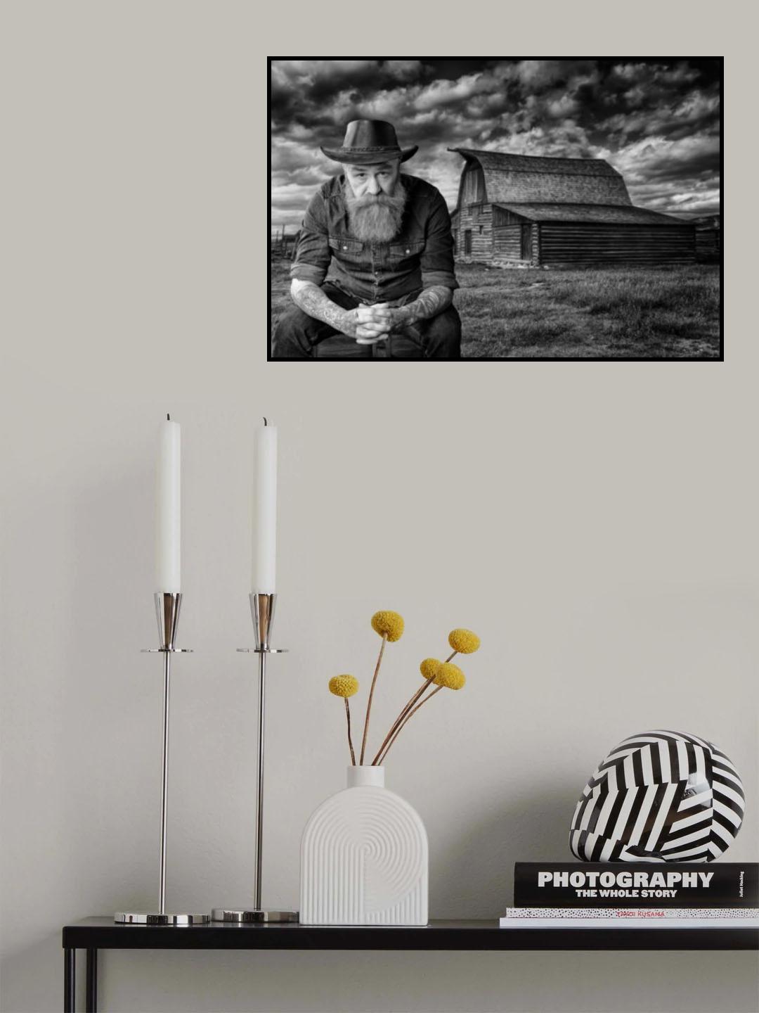The Cowboy and his farm. Poster och Canvastavla