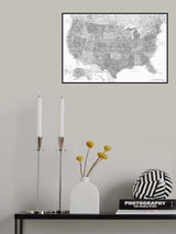 Highly detailed map of the United States Jimmy Poster och Canvastavla