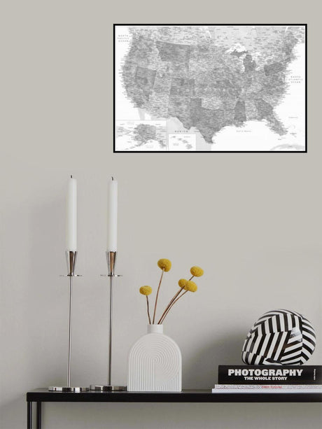 Highly detailed map of the United States Jimmy Poster och Canvastavla
