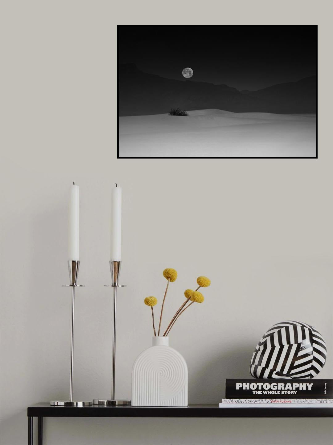 Full Moon over White Sands Poster och Canvastavla