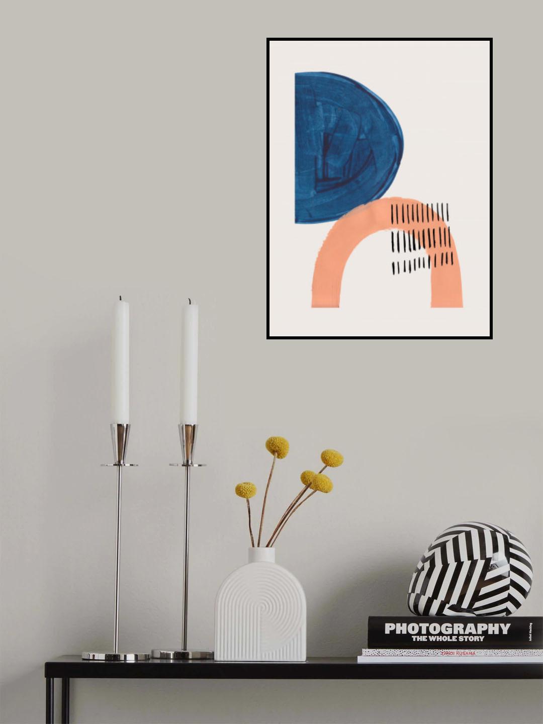 Tan Teal Bounce Poster och Canvastavla