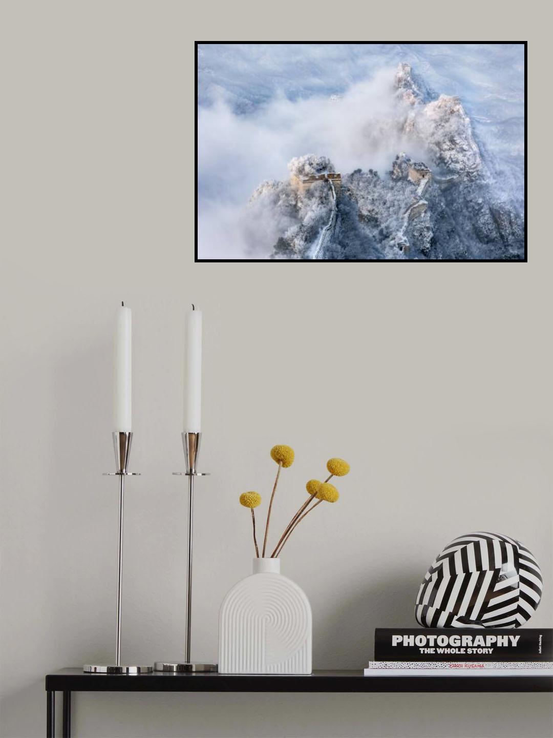 The Great Wall of Jiankou in the Snow Poster och Canvastavla