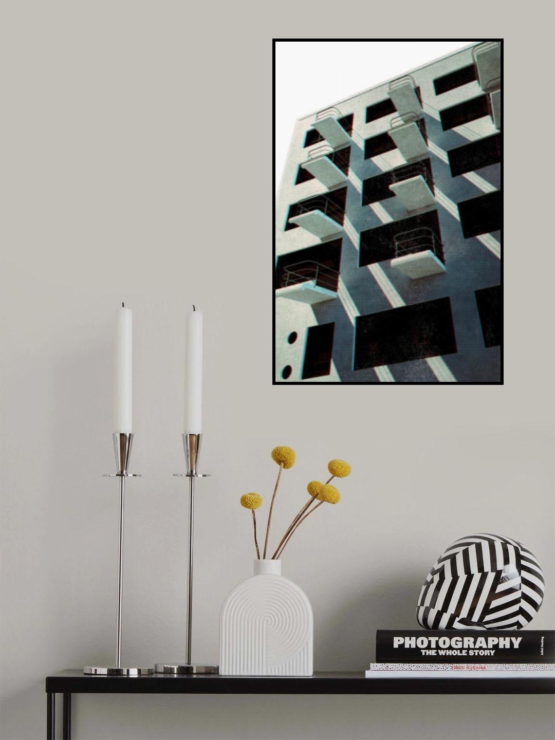 Bauhaus Dessau architecture in vintage magazine style VI Poster och Canvastavla