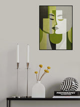 Kiss Me Green Grey Poster och Canvastavla