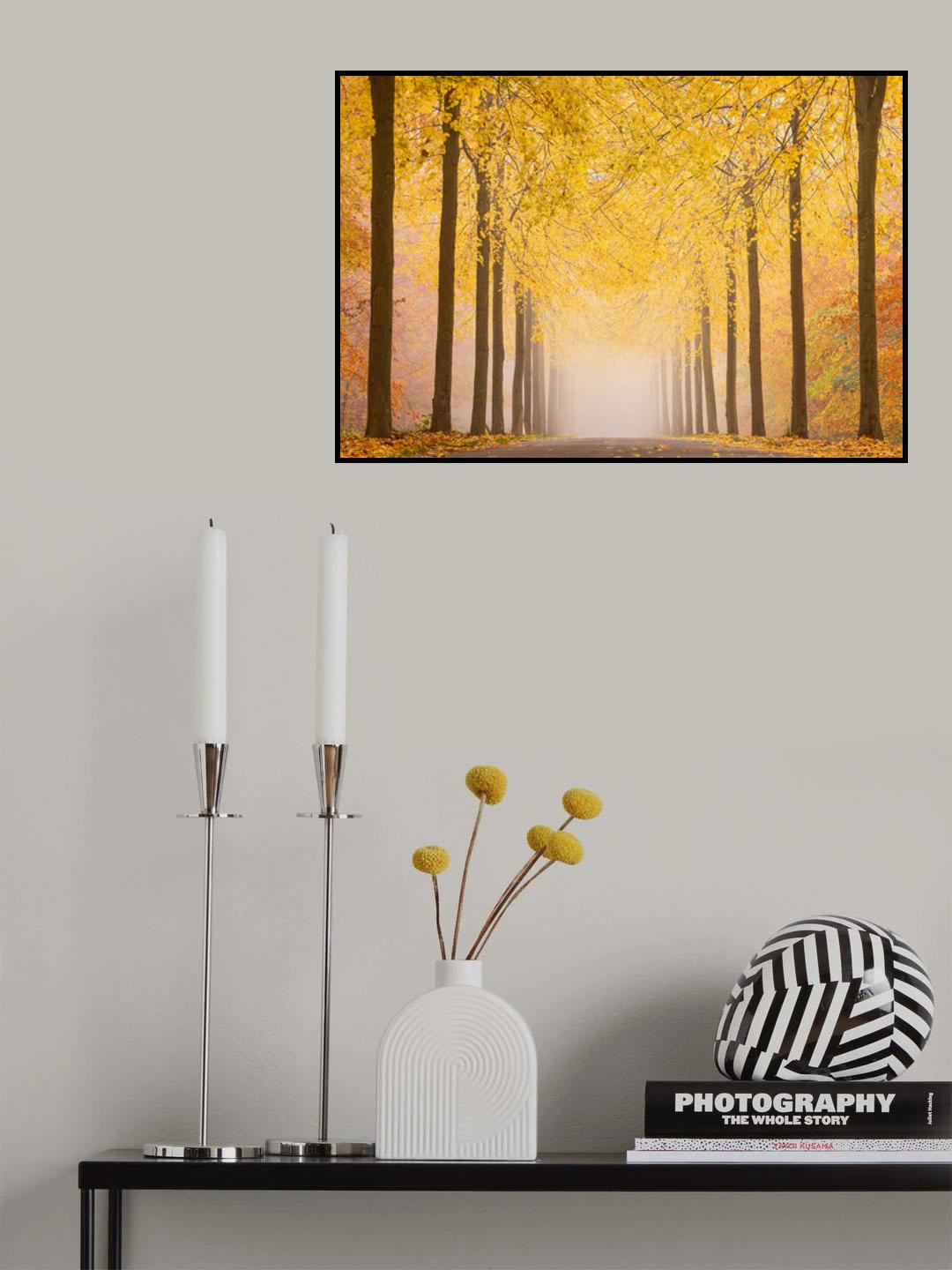 Autumn road Poster och Canvastavla